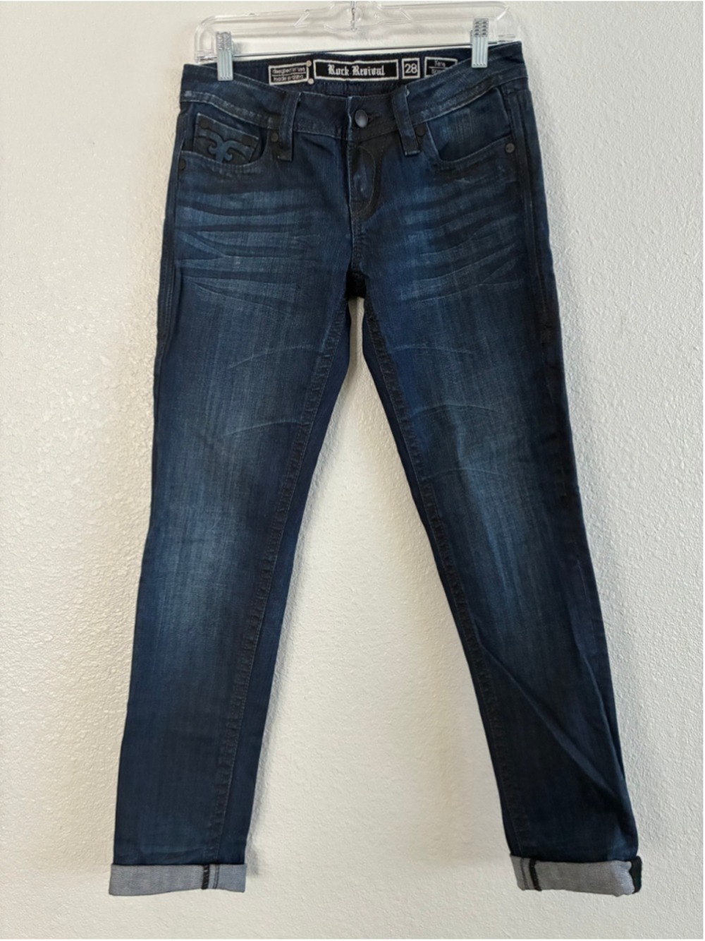 Rock Revival Women's Tara Skinny Jeans Size 28 Dark Blue